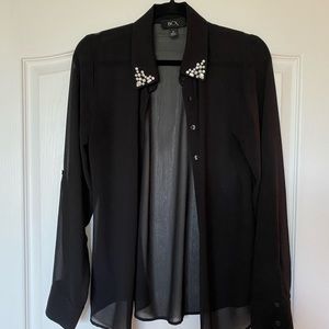 Black sheer portofino shirt
